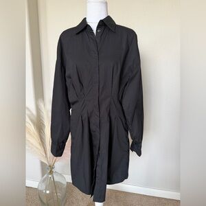 NWT H&M - 100% Black mini button up dress